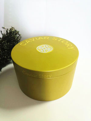 Caixa de lata de caviar de vácuo para 30g / 50g Cavair com logotipo de colher de esfregão