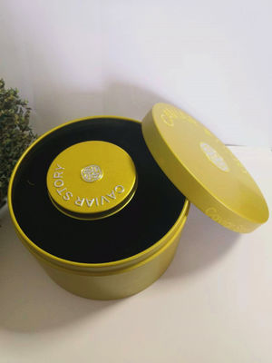 Caixa de lata de caviar de vácuo para 30g / 50g Cavair com logotipo de colher de esfregão