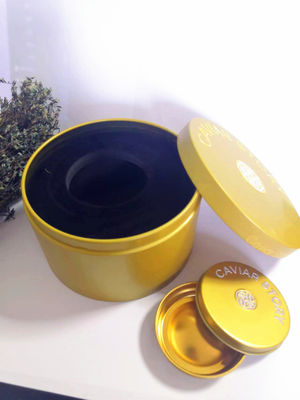 Caixa de lata de caviar de vácuo para 30g / 50g Cavair com logotipo de colher de esfregão