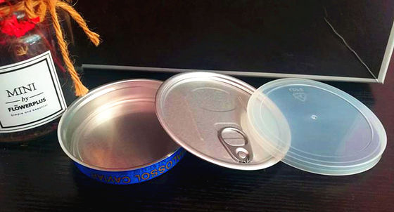 Caviar Ring puxar lata de caviar fácil de abrir lata de alumínio com tampa de plástico 3.5oz e 7oz