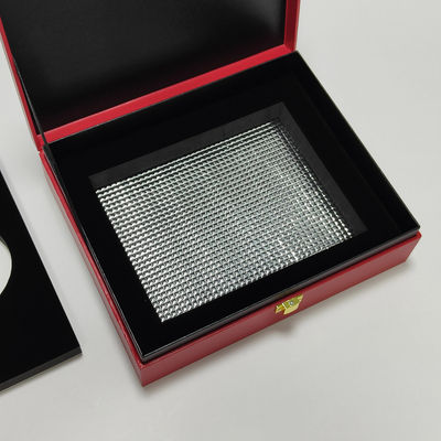 Caixa de presente de caviar de alta qualidade em couro PU com logotipo de folha de ouro para lata de 30g e 125g à prova d'água