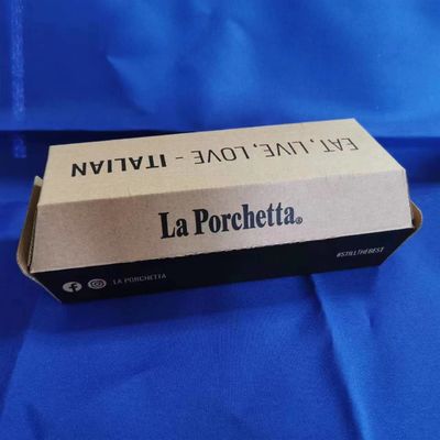 Caixa de embalagem de cartão ondulado para hambúrgueres, lanches e alimentos com um design personalizado a um preço mais barato