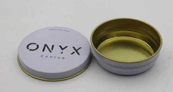 0.28 mm Grade Alimentar Embalagem de caviar em lata de alumínio 30g e 50g com tampa plana