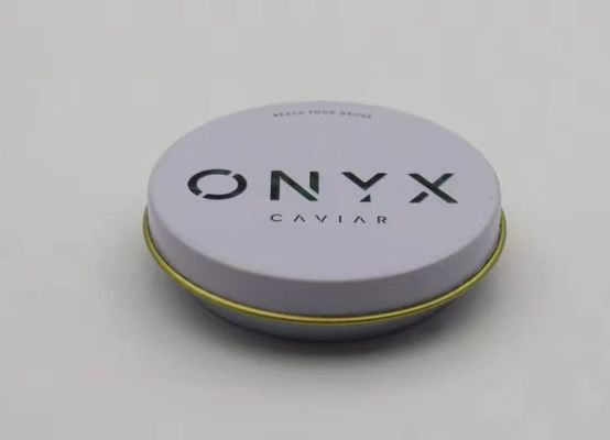 0.28 mm Grade Alimentar Embalagem de caviar em lata de alumínio 30g e 50g com tampa plana