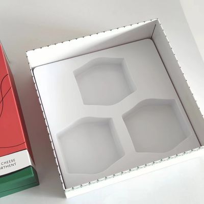 2024 novo design queijo gelado embalagem caixa de presente com bandeja interna branca toque suave sentimento na caixa