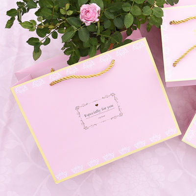 Sacos de papel decorativos elegantes, papel revestido com UV sacos de compras com alças