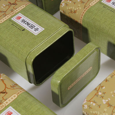 Caixa de lata metálica de alta qualidade Rectangular Embalagem de óleo metálico vazia com CMYK / cor Pantone