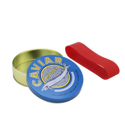 Embalagem redonda de caviar leve, latas vazias de caviar 100g 125g 250g 500g