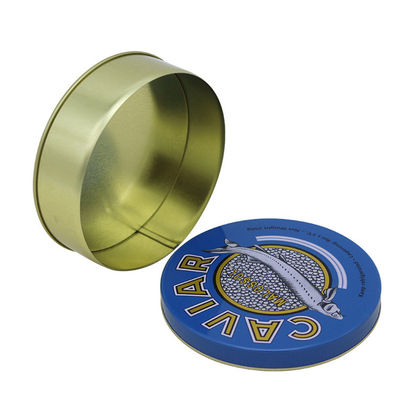Embalagem redonda de caviar leve, latas vazias de caviar 100g 125g 250g 500g