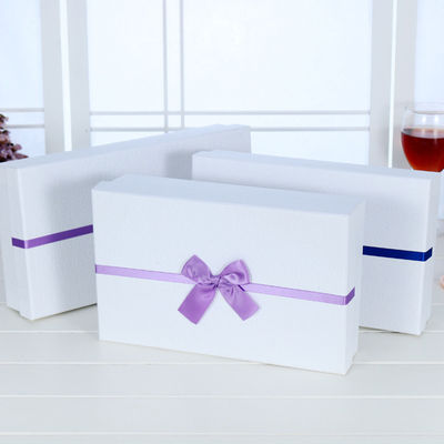 Caixas-presente rígidas de retângulo feitas à mão, Caixa de embalagem de papel rígido personalizado