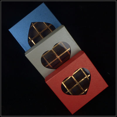 Caixas de papelão com base e tampa, Caixa de chocolate do Dia dos Namorados com janela de plástico.