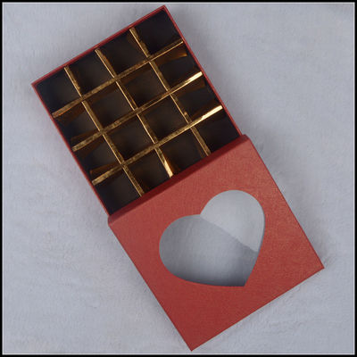 Caixas de papelão com base e tampa, Caixa de chocolate do Dia dos Namorados com janela de plástico.