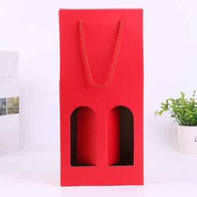 Caixas de vinho de papelão recicláveis, 2 garrafas de vinho caixa de presente bem selada