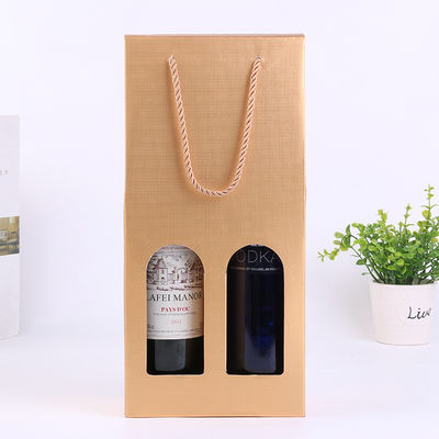 Caixas de vinho de papelão recicláveis, 2 garrafas de vinho caixa de presente bem selada