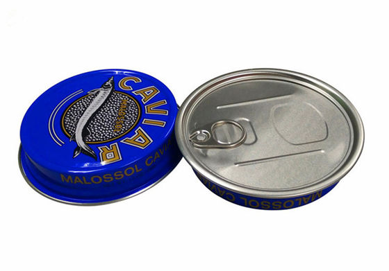 3.5oz 7oz Ring Pull Caviar Container de embalagem, Alumínio Caviar Caixa de lata
