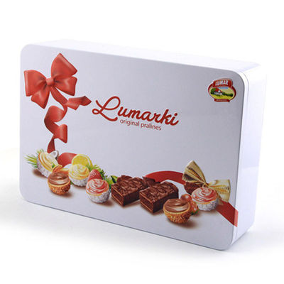 Caixa de lata de chocolate reciclada sob medida