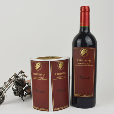 Etiquetas personalizadas de garrafas de vinho impressíveis Tamanho personalizado ISO 9001 aprovado