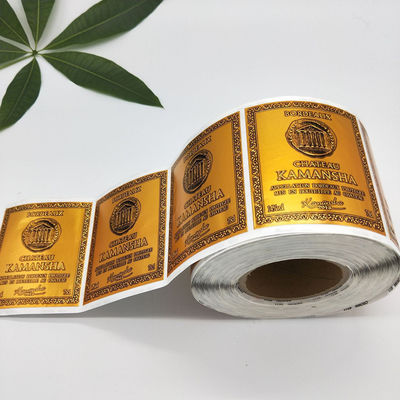 Etiquetas personalizadas de garrafas de vinho impressíveis Tamanho personalizado ISO 9001 aprovado