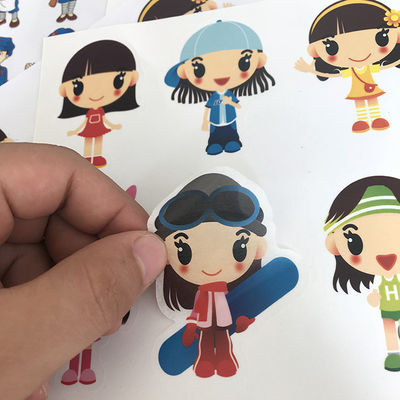 Etiqueta de autocolante de desenhos animados para crianças cortada a laser com estampagem de prata