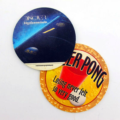 Coasters de bebidas promocionais de papel ecológico de forma personalizada resistentes a altas temperaturas