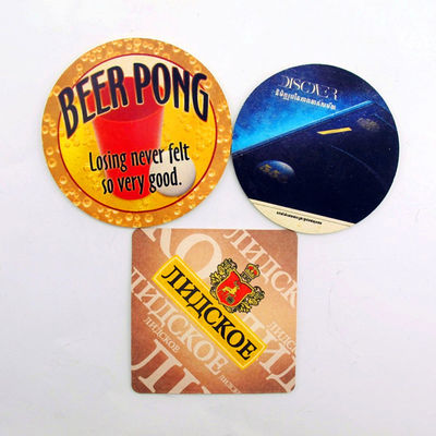 Coasters de bebidas promocionais de papel ecológico de forma personalizada resistentes a altas temperaturas