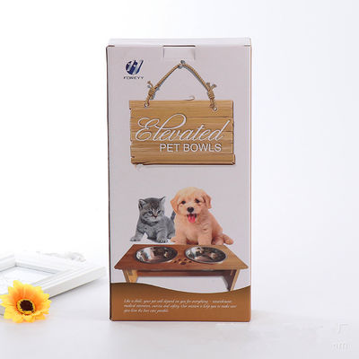 Caixa de embalagem de papel retangular personalizada, Caixas de cartão dobráveis para tigela de animais de estimação