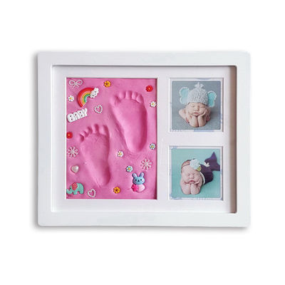 Quadro de imagem de lembranças de ornamento 28X23CM Quadro de impressão de mão e pegada Kit