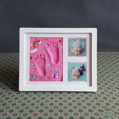 Quadro de imagem de lembranças de ornamento 28X23CM Quadro de impressão de mão e pegada Kit