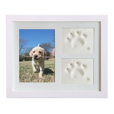 Quadro fotográfico de madeira personalizado 28x23CM para exibição de imagens de patas de cães ou gatos
