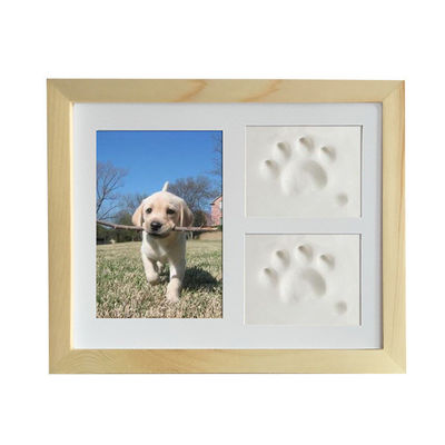 Quadro fotográfico de madeira personalizado 28x23CM para exibição de imagens de patas de cães ou gatos