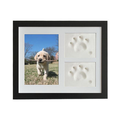 Quadro fotográfico de madeira personalizado 28x23CM para exibição de imagens de patas de cães ou gatos