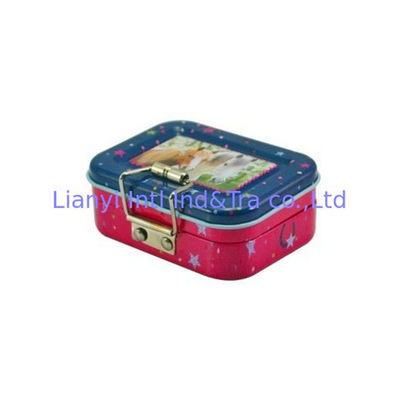 Pequenas caixas de lata de metal com três camadas para armazenar brinquedos infantis