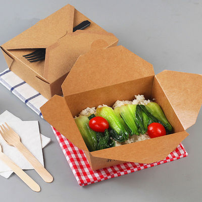 Dispositivos para levar para fora Artesanato de papel almoço Caixa de alimentos Caixa de refeições de papel padrão
