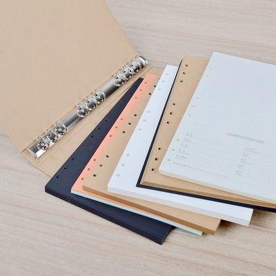 Revestimento UV A6 A5 Cartão de arquivos de papel Kraft com anel ligado