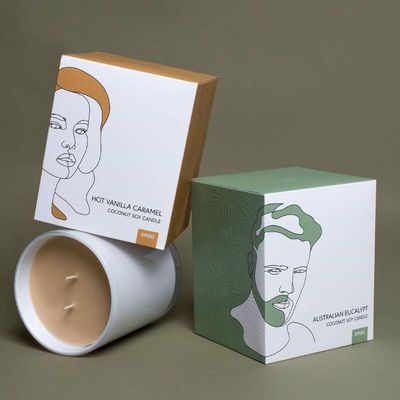 Folha de ouro e prata em relevo Caixa de velas de papelão 4c Impressão